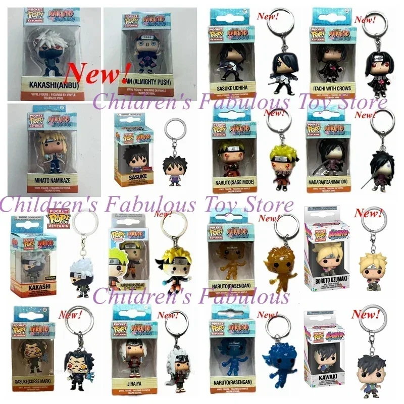 Nuevos 22 estilos Funko llaveros de bolsillo serie Narutos KAKASHI Sasuke Kurama anime juguetes de acción figuras SIX PATH Pain Itachi madara