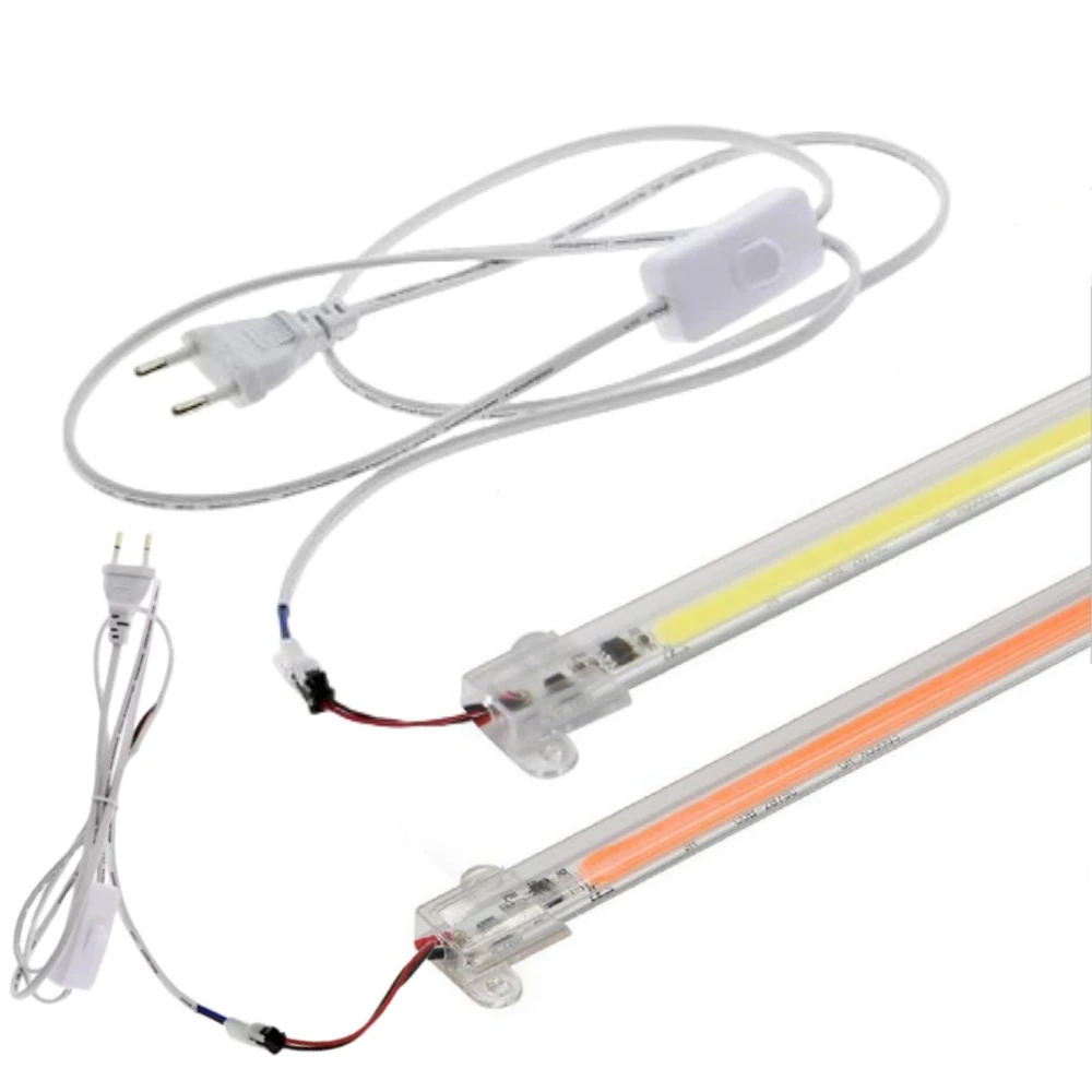 220V COB LED Tube Light with 1.8m EU Switch Plug 1-10Packs 50CM High Brightness Night Bar Strip Energy Saving lamps