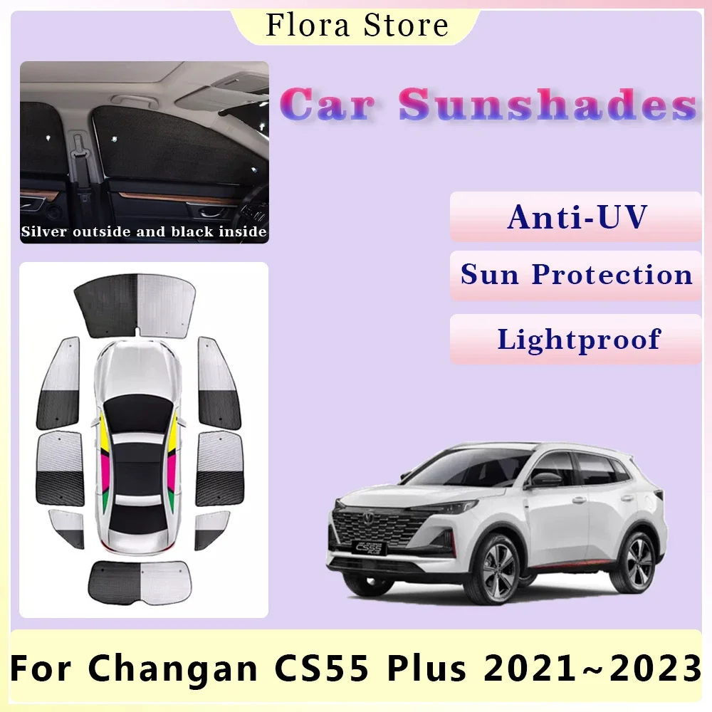 

Для Changan CS55 Plus II 2021 2022 2023 полное покрытие окон лобовое стекло автомобильные солнцезащитные оттенки задний боковой солнцезащитный козырек коврики аксессуары