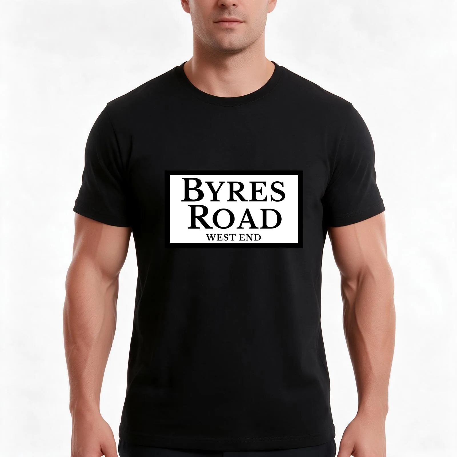 Byres Road Glasgow Scotland (Design Day 86) T-Shirt Summer Casual Cotton Tee Oversized Streetwear Tops Vintage Graphic Print
