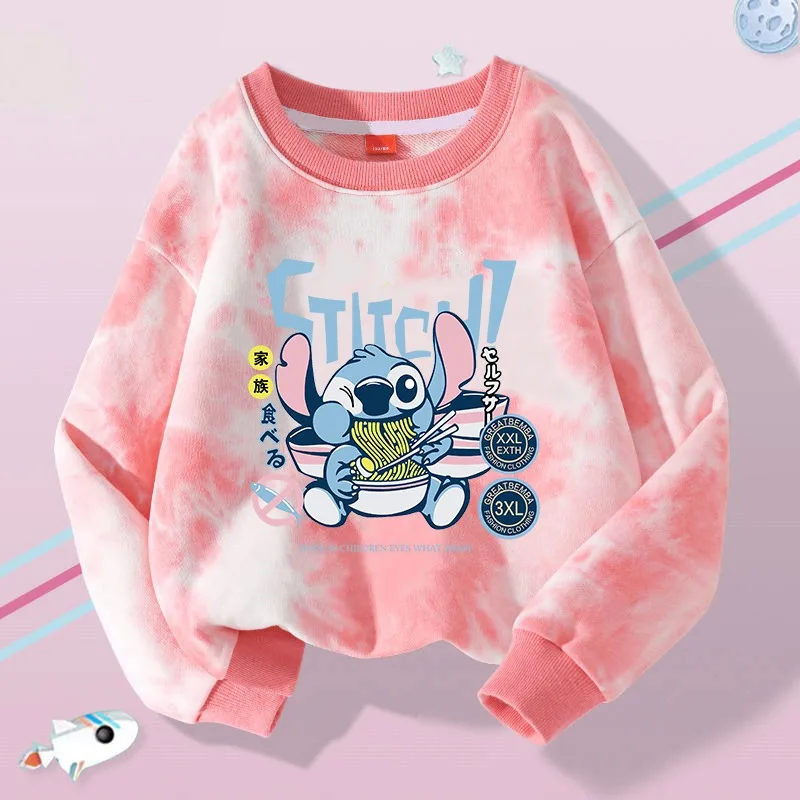 Disney Lilo & stitch bambini maglione girocollo Anime Stitch felpe con cappuccio Cartoon primavera autunno Crew felpa felpe abbigliamento per bambini