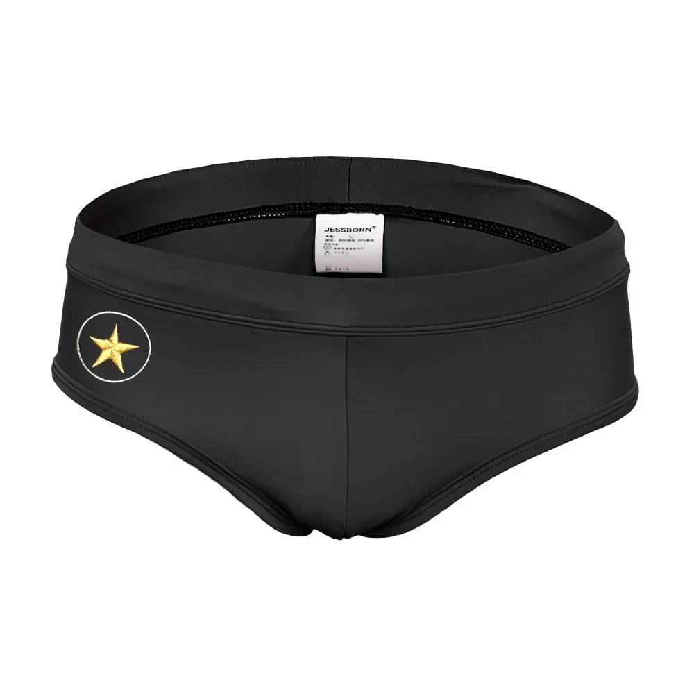 

2025 шт. мужские однотонные плавки в европейском и американском стиле с треугольной чашкой и пятиконечной звездой, спортивный купальник 10050zb