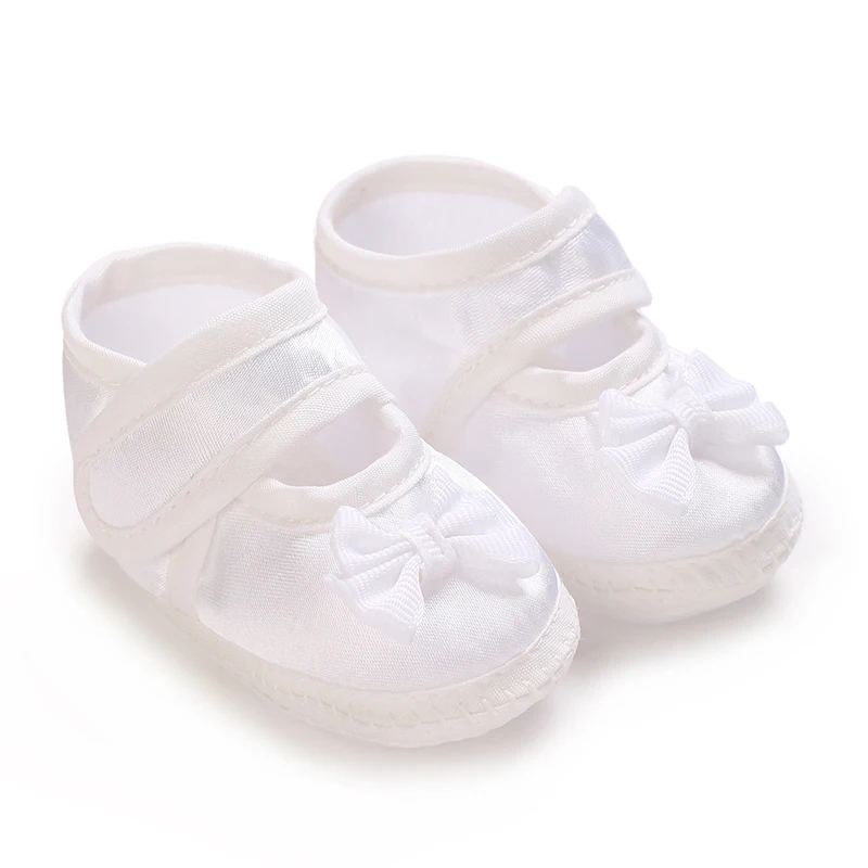 خيارات متعددة حذاء المعمود الأول للأطفال حديثي الولادة: حذاء المعمود الأبيض للأولاد والبنات مقاس 9 سم - 10 سم #2