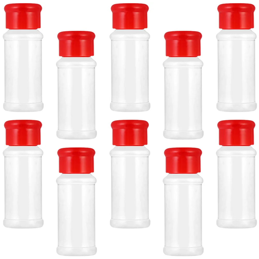 20 Pcs Castor Spice Containers Plastic Salt Jar Serving Seasoning Kitchen Pepper Storage Bottle