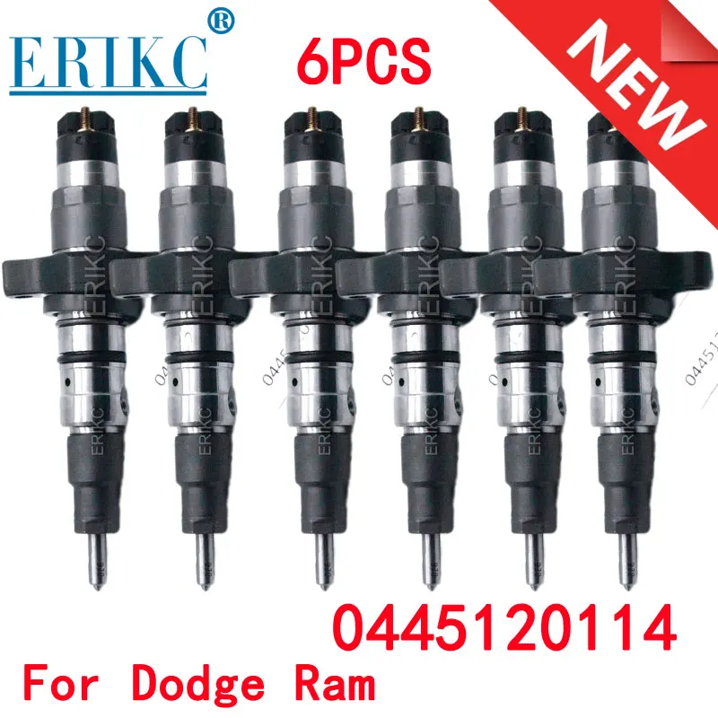 6PCS 0445120114 Common Rail Spare Parts Injector 0 445 120 114 Injector Diesel Fuel Nozzle 0445 120 114 for Dodge Ram