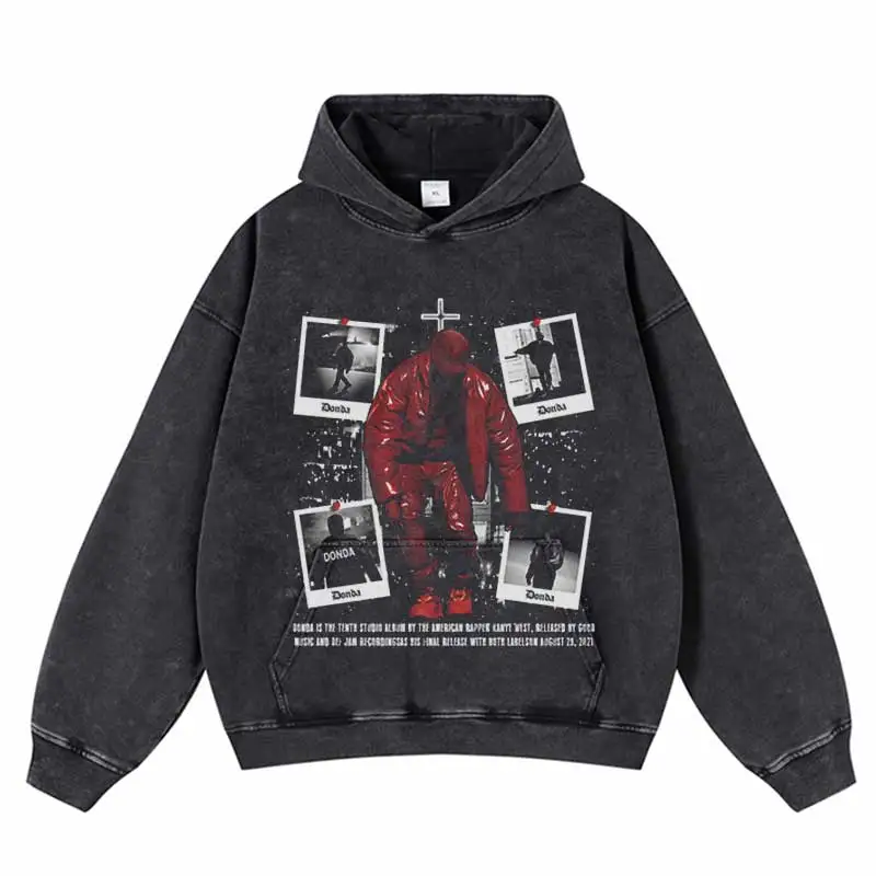 Harajuku Vintage Graphic Hoodie Y2K Streetwear Letter portrait boy graphics Hooded Sweatshirts Punk Gothic Oversize Pullover