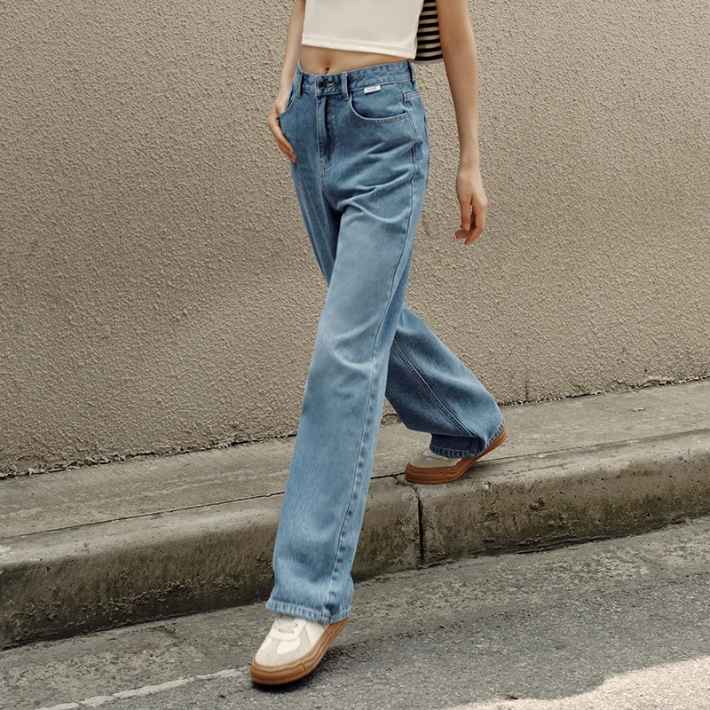 Semir 2023 Women Jeans Autumn New Wide-leg Pants Street Mopping Retro Fringe Jeans for Women