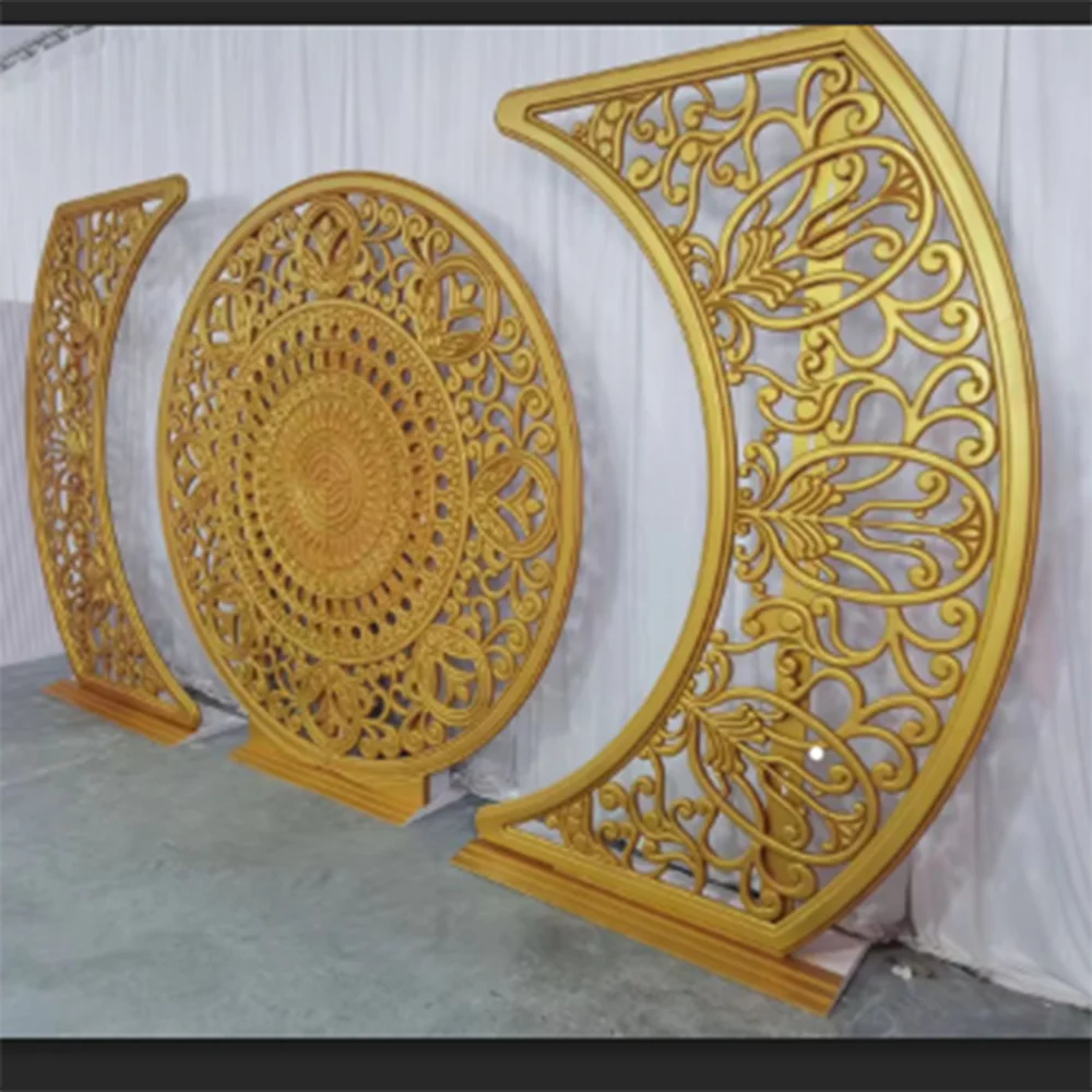 

New Arrival Gold PVC UV Printing Wedding Backdrop Wall Panels for Wedding Stage