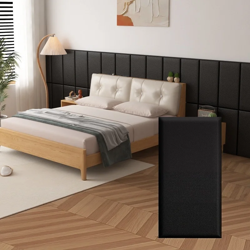 23x49cm Self Adhesive Upholstered Wall Panels Anti-collision Headboard Cushion Wall Sticker for Bedroom Living Room Decor