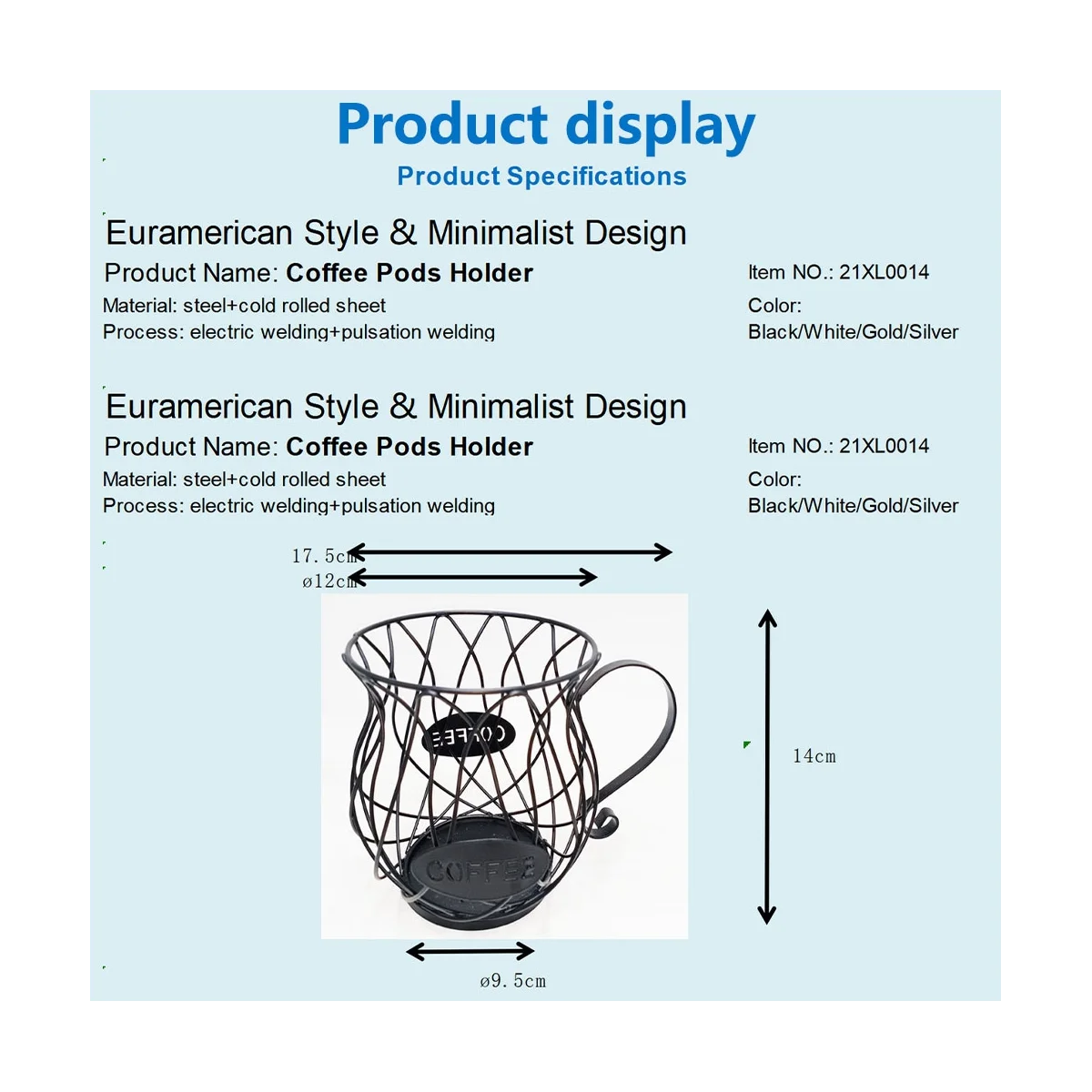 Universal Coffee Capsule Storage Basket Coffee Cup Basket Coffee Pod Organizer Holder Black Cafe Hotel