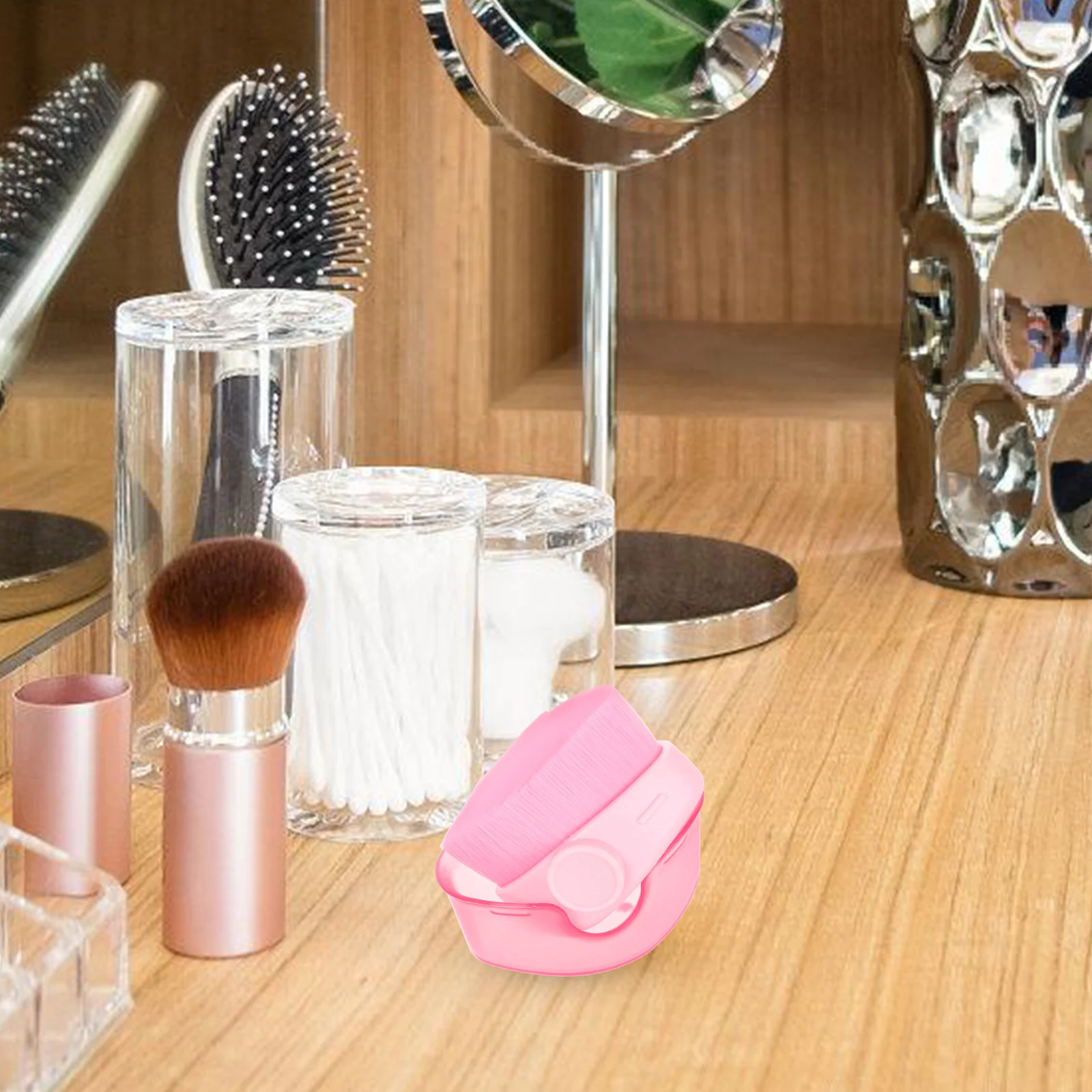 Pennello Multiuso per Fondotinta Viso e Corpo, Sicuro per l'Autoabbronzante, con Coperchio, Setole Dense per Sfumature e Finiture