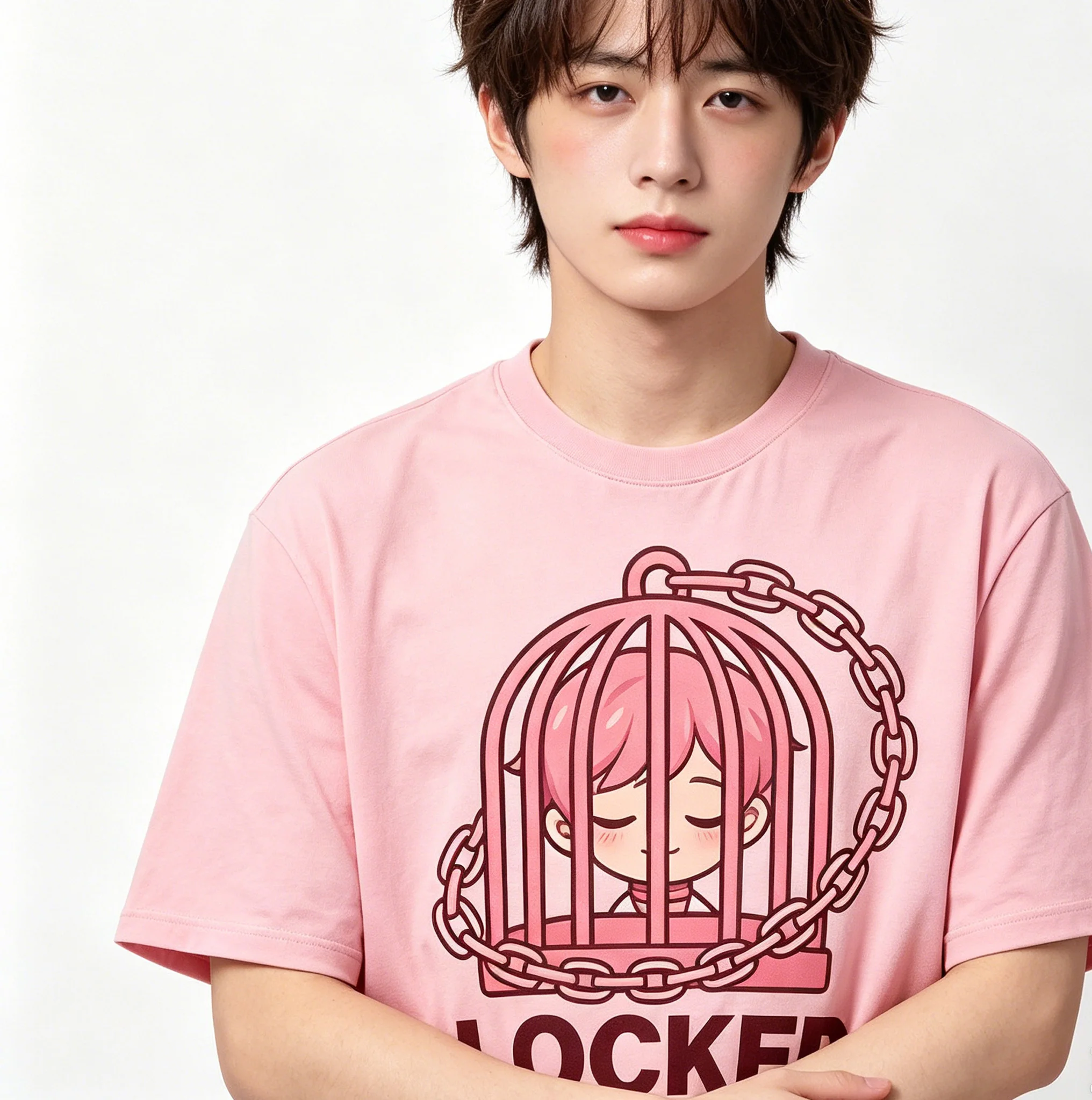 LGBT Mini Chastity Cage Black Tee Locked Submissive Femboy Cute Toy Catboy Restricted Otokonoko Pastel Street Top