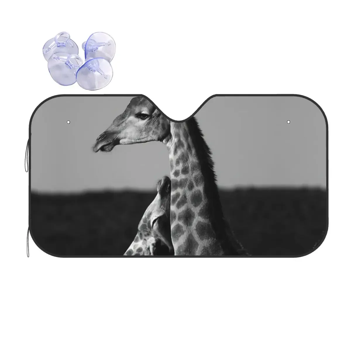 Giraffe Polyester Sunshade Windscreen 70x130cm Animals Aluminium Foil Sun Visor Accessories Covers