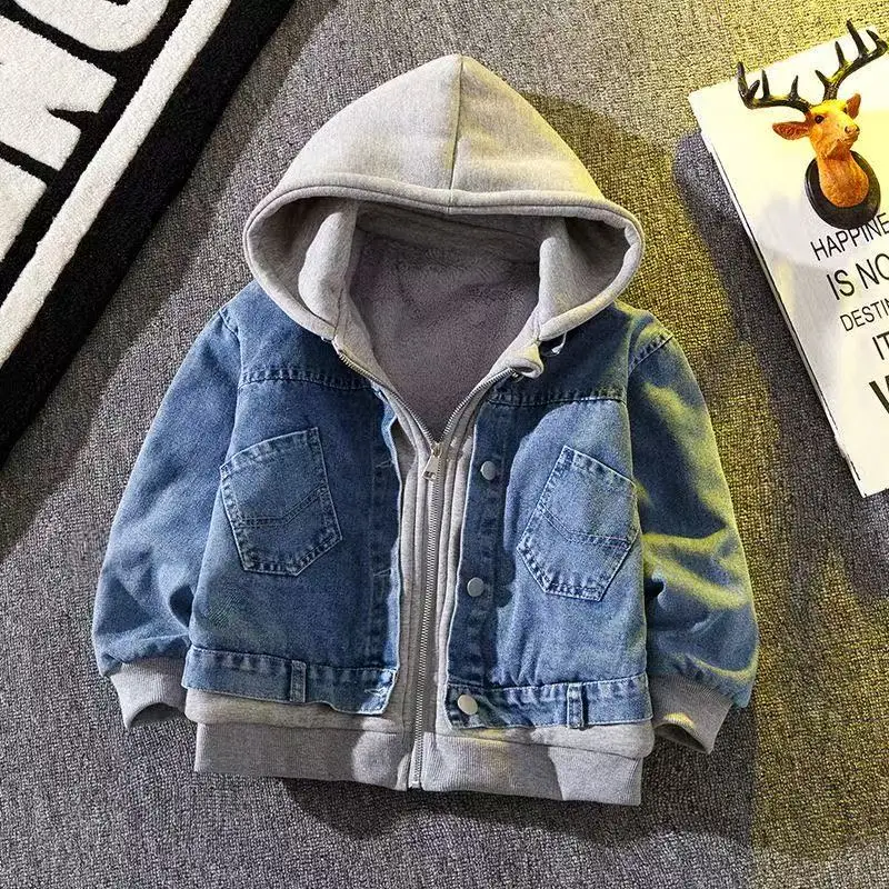 2026 Autumn And Winter New Children's Clothing Boys' Denim Jacket Children's Denim Jacket Trend 5-14 Years