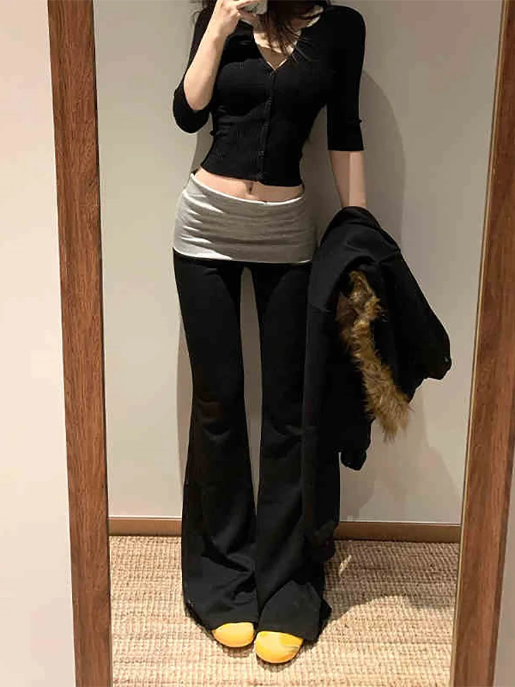 

Bla Casual Yoga Pants Women's Spring Summer 2025 New Sle Slimming Long Micro Flared Pants Korean Sle Commute Faion