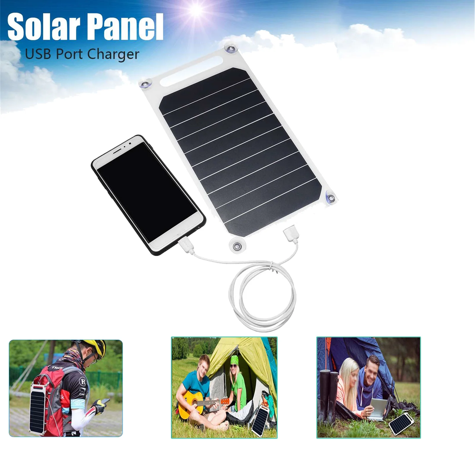 Mini Solar Panel Slim Light Solar Cell USB Battery Charger Portable Solar Battery Chargers USB Solar Bank For Phone Car Charger