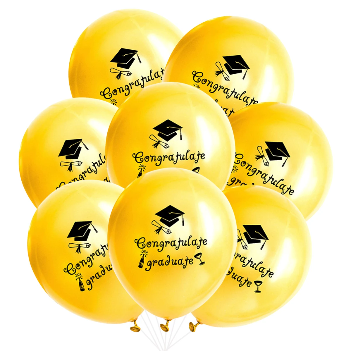 

20Pcs Graduation Balloons Gold Latex Party Decorations Congratulate Graduate Letter Rubber Balloon for Graduation