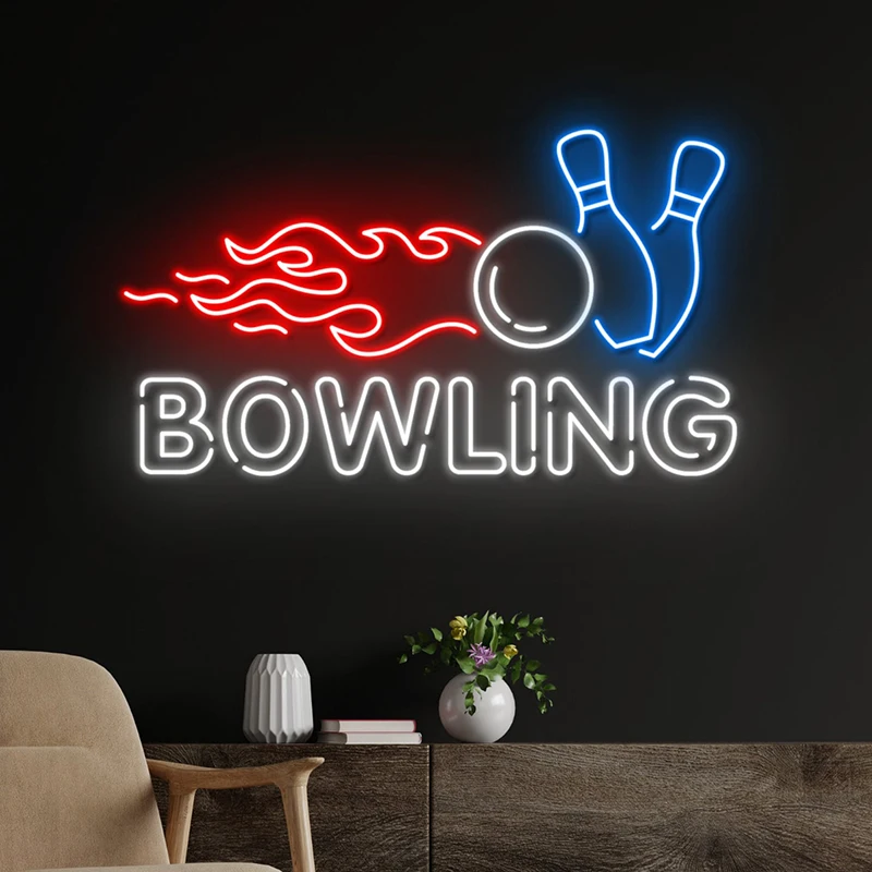 led neon sign para bowling club e pub wall decor custom neon gaming room art decoracao sinais de luz presentes personalizados 01