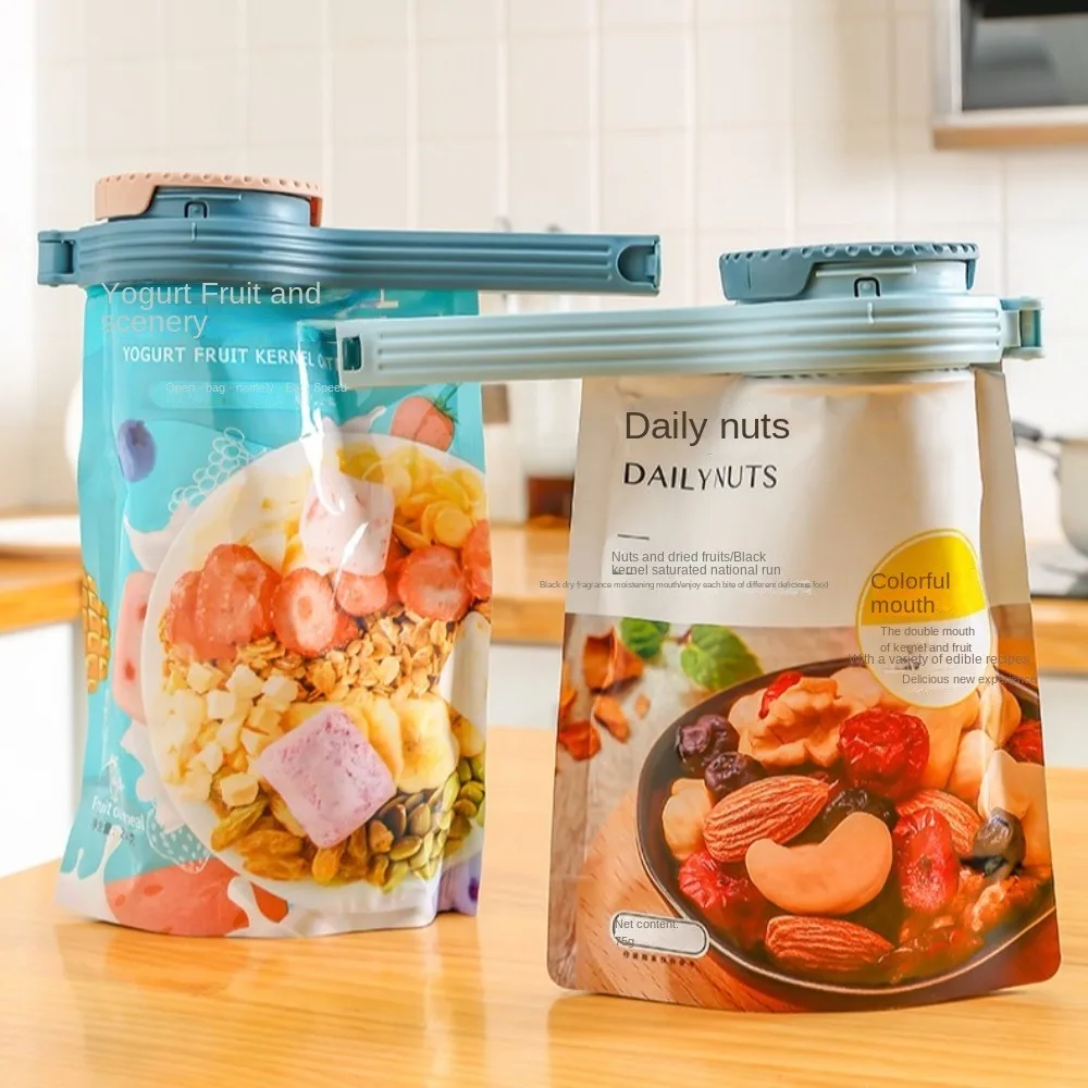 多目的食品収納バッグクリップ、キャップ付き、防湿、キッチンガジェット、家庭、新しい