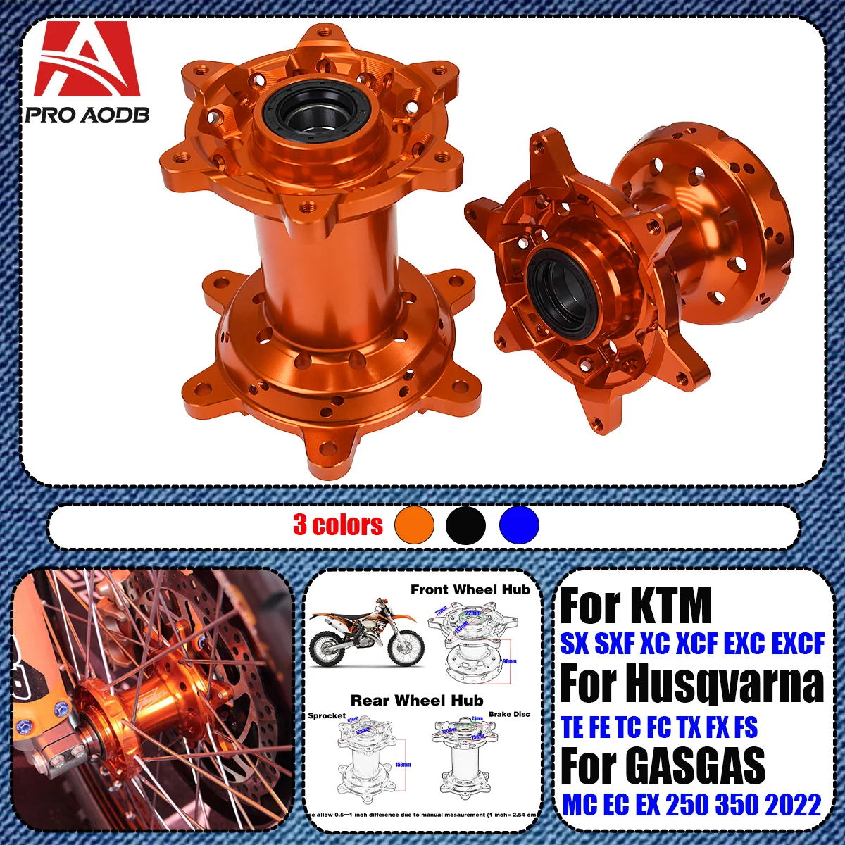 

Motorcycle CNC Front And Rear Wheels Hubs For HUSQVARNA TE FE TC FC FX TX KTM SXF XCF SMR HUSQVARNA FC FX TC TX GASGAS EXF MXF