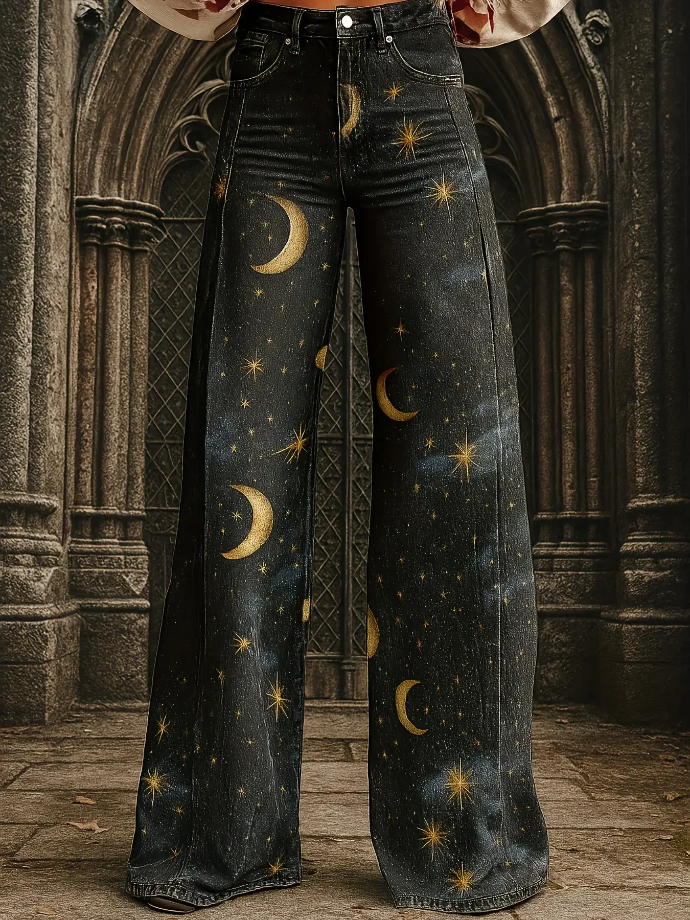 

2026 New Women's Jeans Imitation Denim Fabric Casual Fashion Comfortable Pattern Diverse Pants,Suitable for teenagers