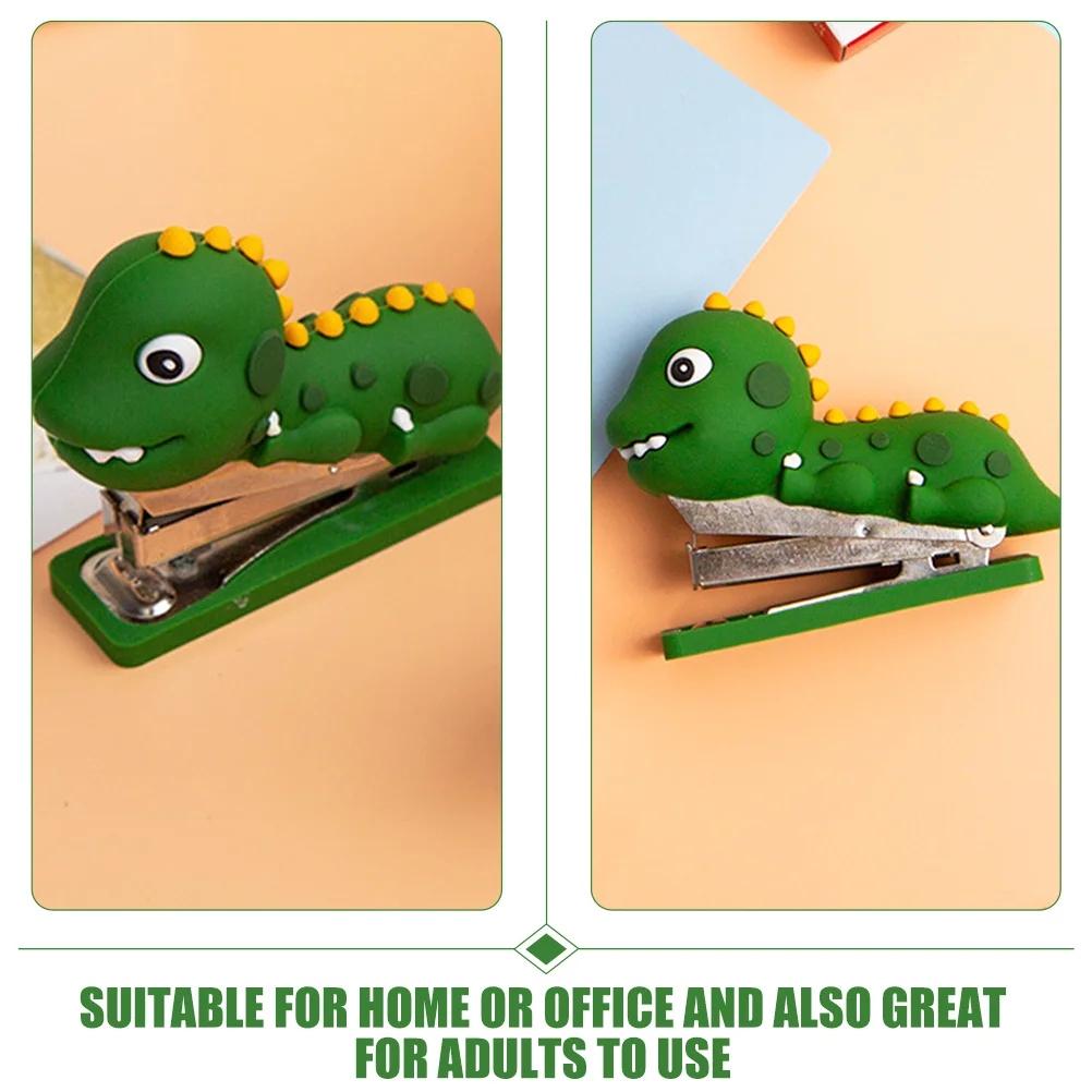 

Mini Dinosaur Stapler Silicone Portable Office Desktop Reusable Paper Stapler Cute Dinosaur Stapling Tool Staplers