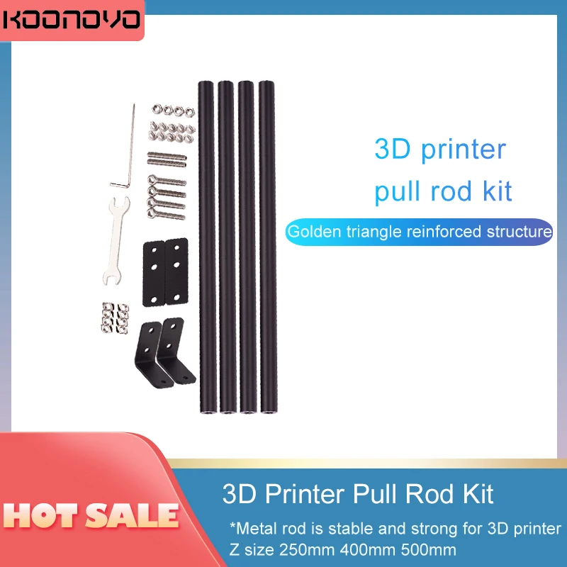 

3D Printer Pull Rod Kit Upgrade Black Supporting Aluminum Profile Set for Creality CR10S/10S4/10S5/TEVO/CR10/Ender3/Ender3 V2