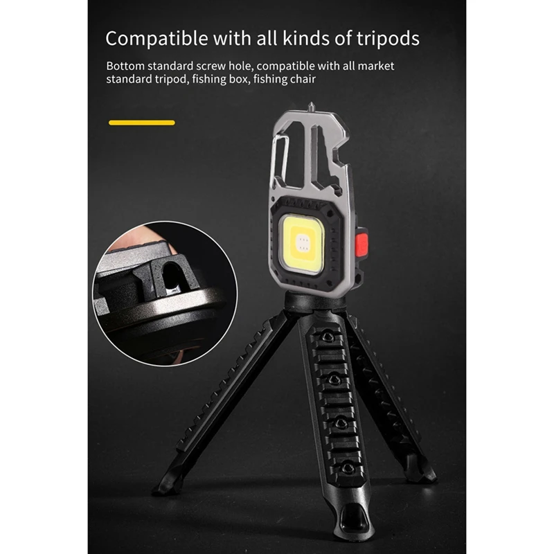 Multifunction Keychain Light Window Breaking Hammer Mini LED Flashlight Outdoor Camping Screwdriver Emergency Work Light