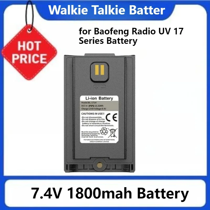 

USB Type-C Port Compatible With UV-17 Pro GPS UV17 Max UV17-L UV 17-H Walkie Talkie Radio for Baofeng Radio UV 17 Series Battery