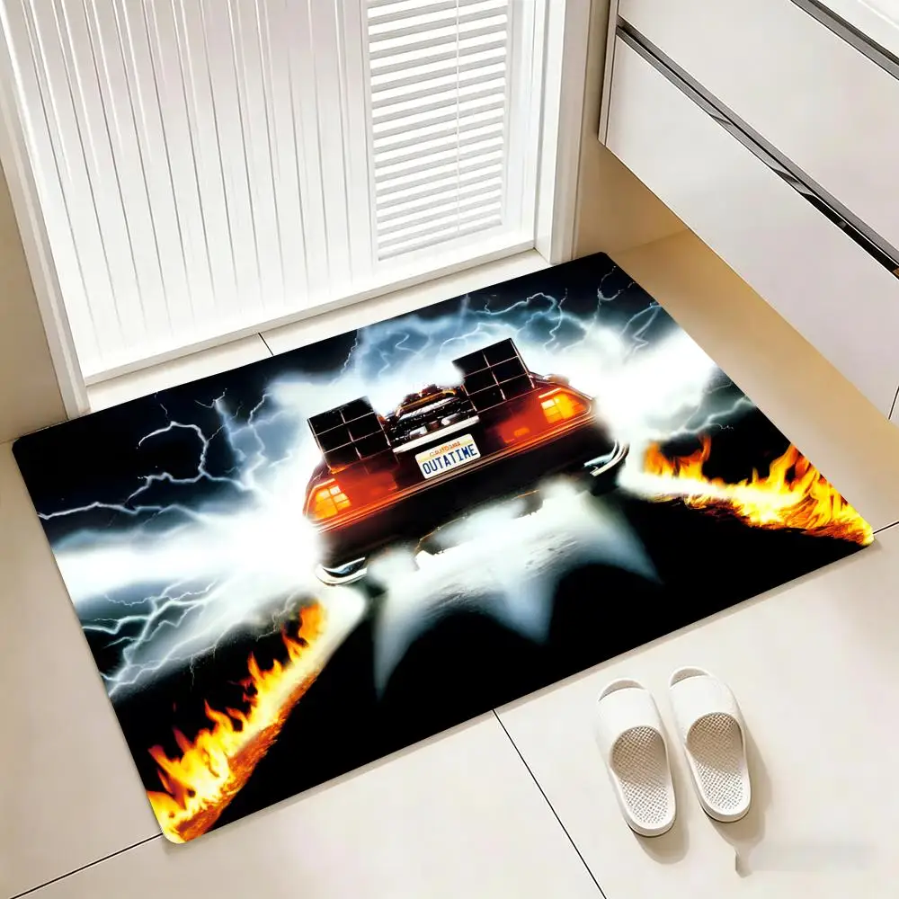 Floor Mat  Floor Mat Cozy Flannel Soft Thick Non-Slip Mat For Living Room Bedroom Kitchen Decor Rugs B-Back to the FutureS