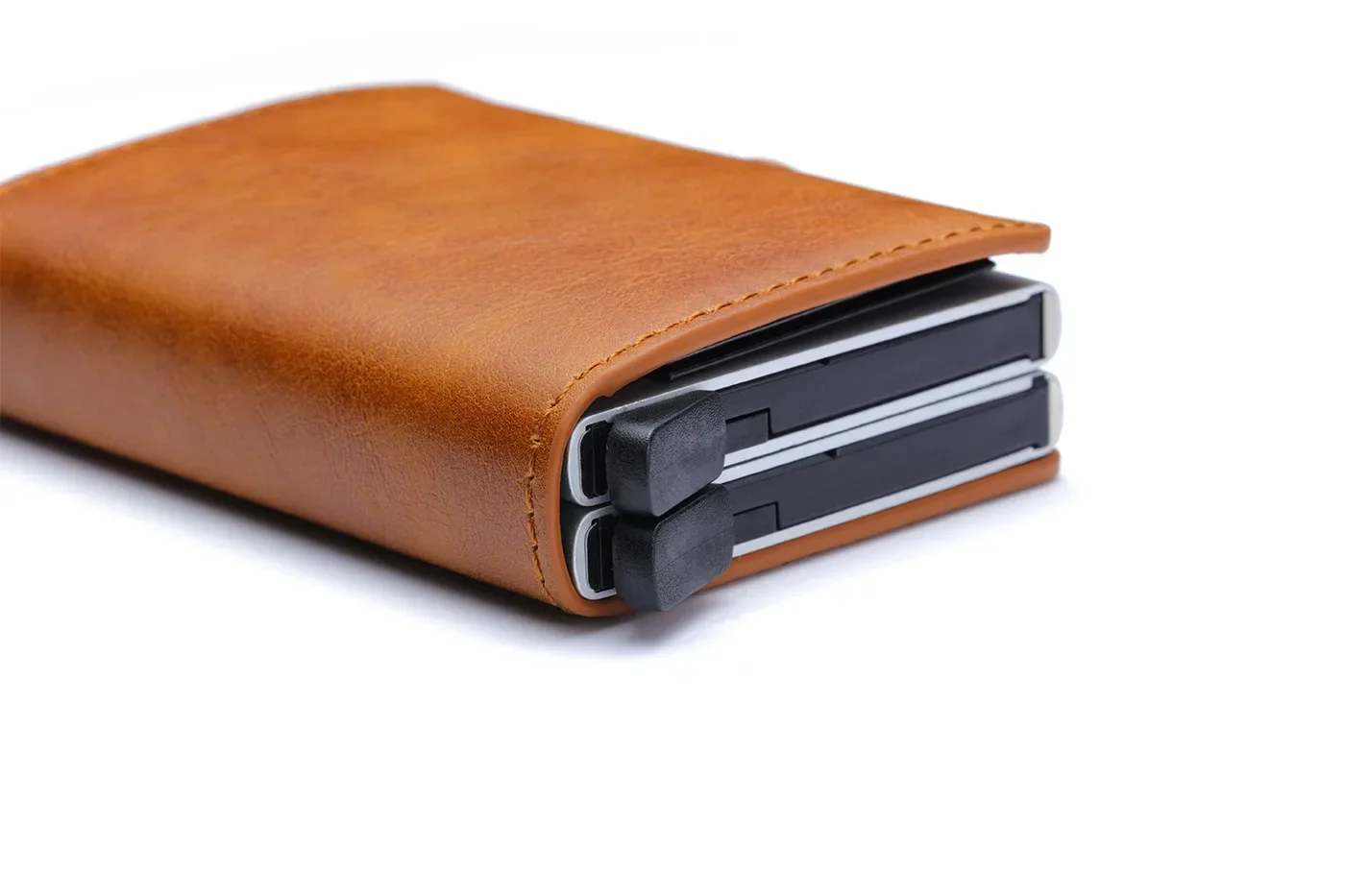 RFID Herren Kartenbrieftasche aus Kohlefaser, Schlanke Mini-Geldbörse mit 14 Kartenfächern, Kleine Geldtasche, Herren-Geldbörsen – Detail 14