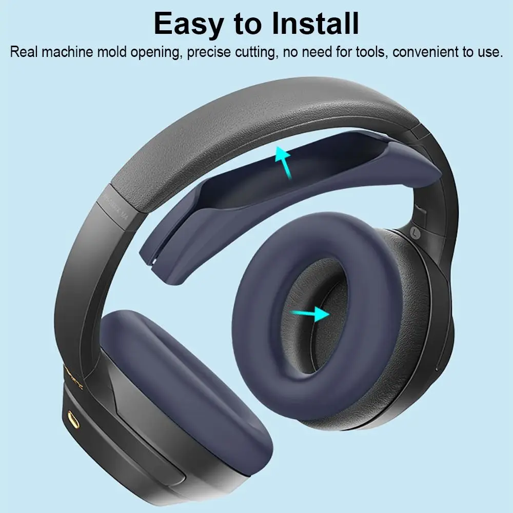 New Headset Accessories Headphone Earpads Cover Anti-dust Silicone Replacement Earcups Shockproof Soft for Sony WH-1000XM4