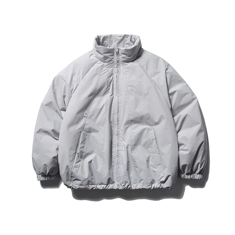 เสื้อแจ็คเก็ตพัฟเฟอร์ผู้ชายแบบคอตั้งสไตล์ญี่ปุ่น, เสื้อโค้ทผู้ชายแบบมินิมอล, เสื้อแจ็คเก็ตฤดูหนาวผู้ชายสีพื้นขนาดใหญ่