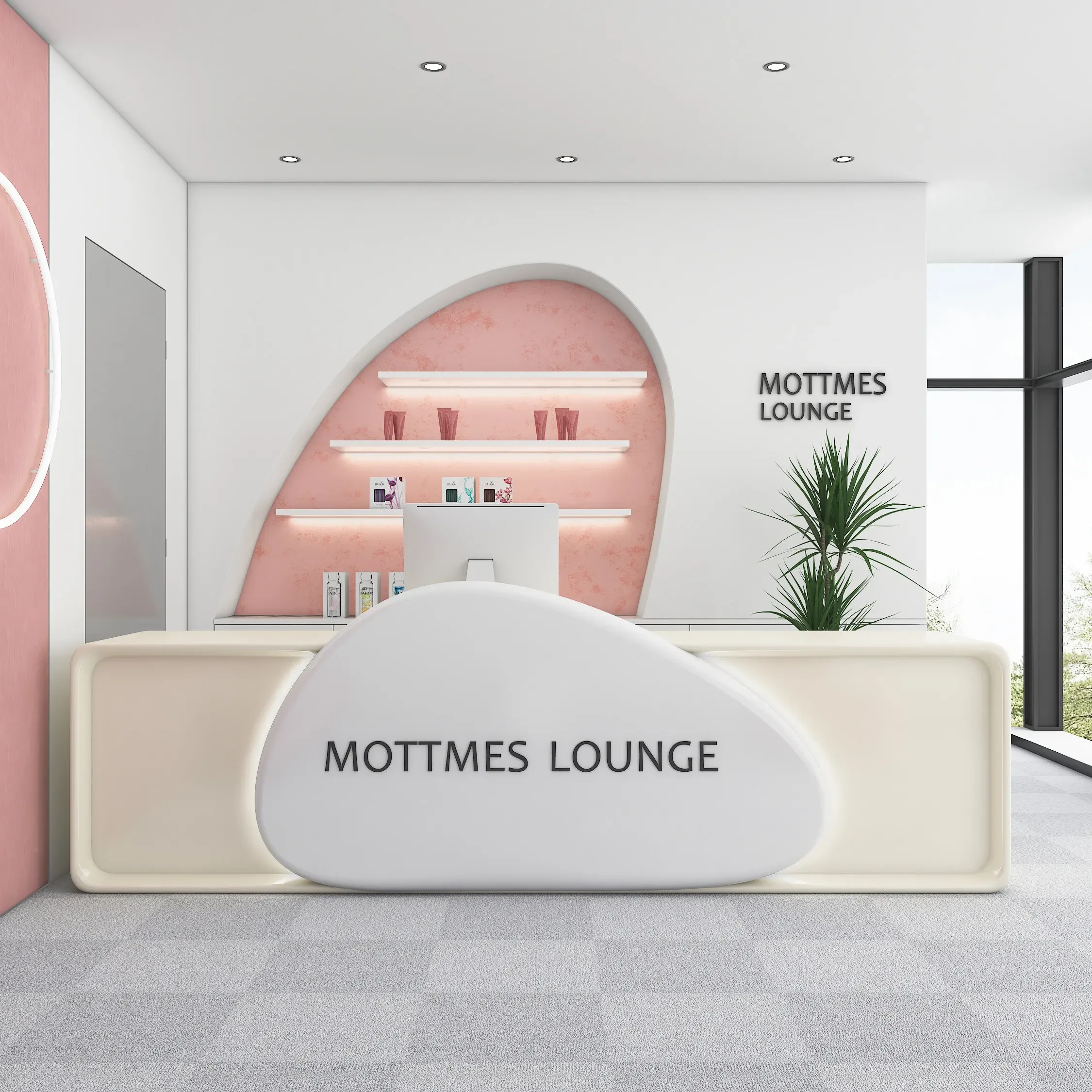 Beauty Multipurpose Reception Desk Trade Show Luxurious Office Reception Desk Standing Theke Rezeption Reception Furniture