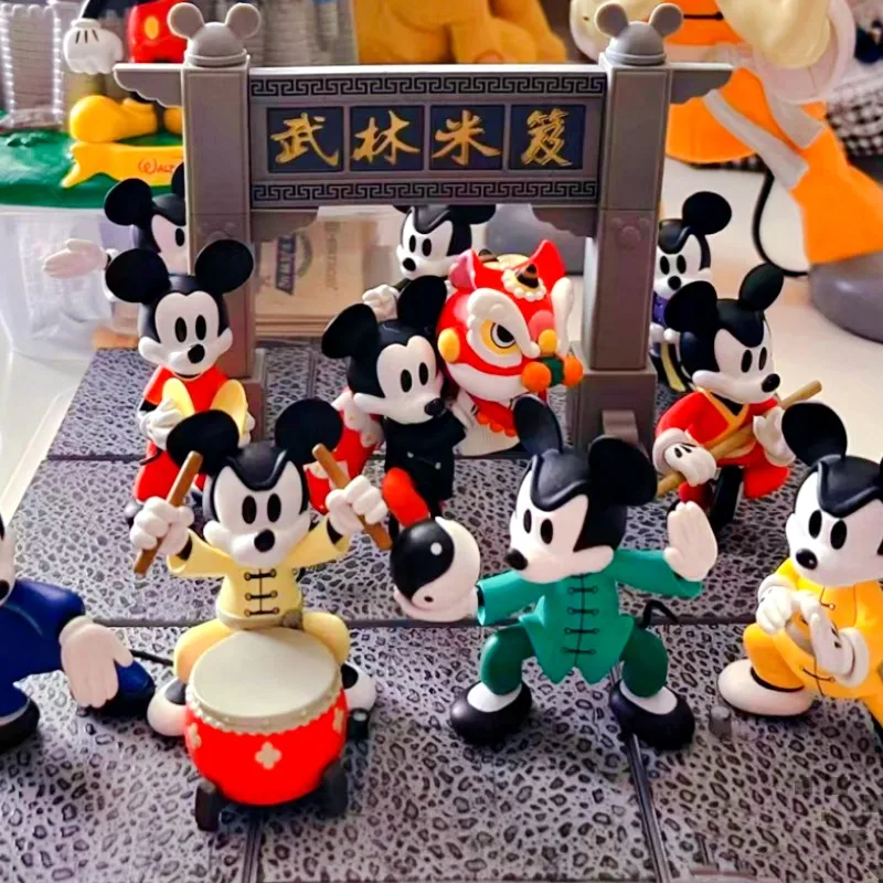 Disney Mickey Mouse Chinese Kung Fu Series Blind Box Collection Action Figure Dolls Toys Decoration Model Figures Cartoon Gifts