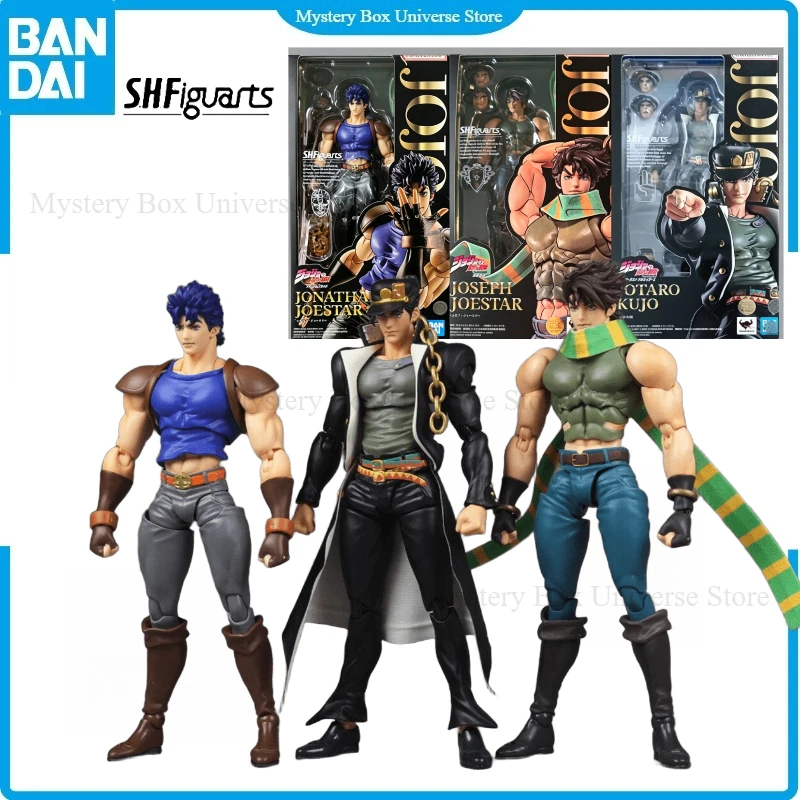 

In Stock Original Bandai SHF JoJo's Bizarre Adventure Jotaro Kujo Joseph Joestar Jonathan Joestar Action Figure Holiday Gift