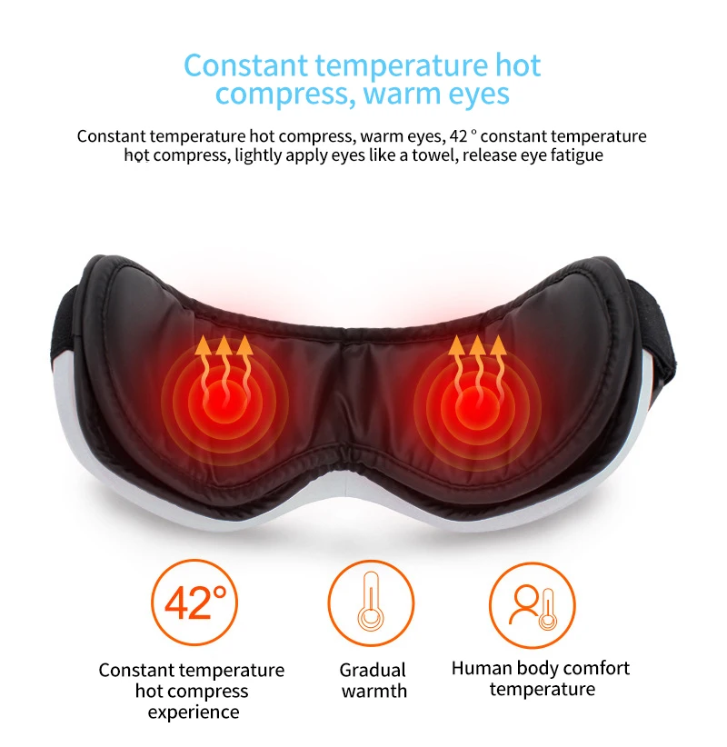 Eye Massager Smart Airbag Vibration Hot Compress Bluetooth Music Relieve Fatigue Eye Massage Glasses Eye Care Massager