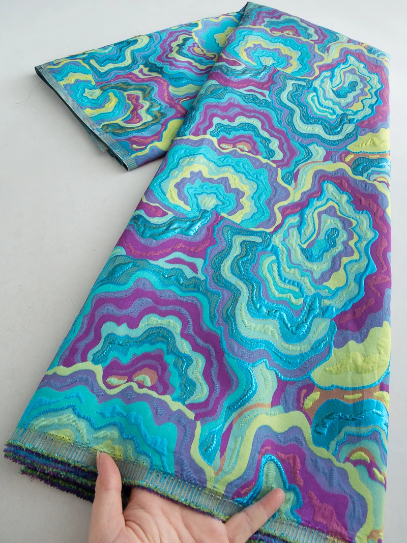 

African Brocade Lace Fabric High Quality Nigerian Jacquard Brocade Lace Fabric African Lace For Wedding Prom Women DressesTY4615