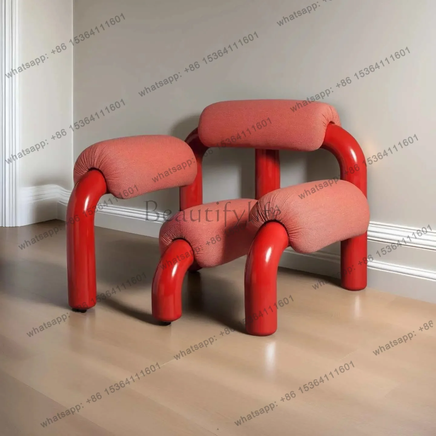 YJ  Italian Metal Designer Sofa Chair Personalized Single With Sofa Creative Backrest Sofa Chair