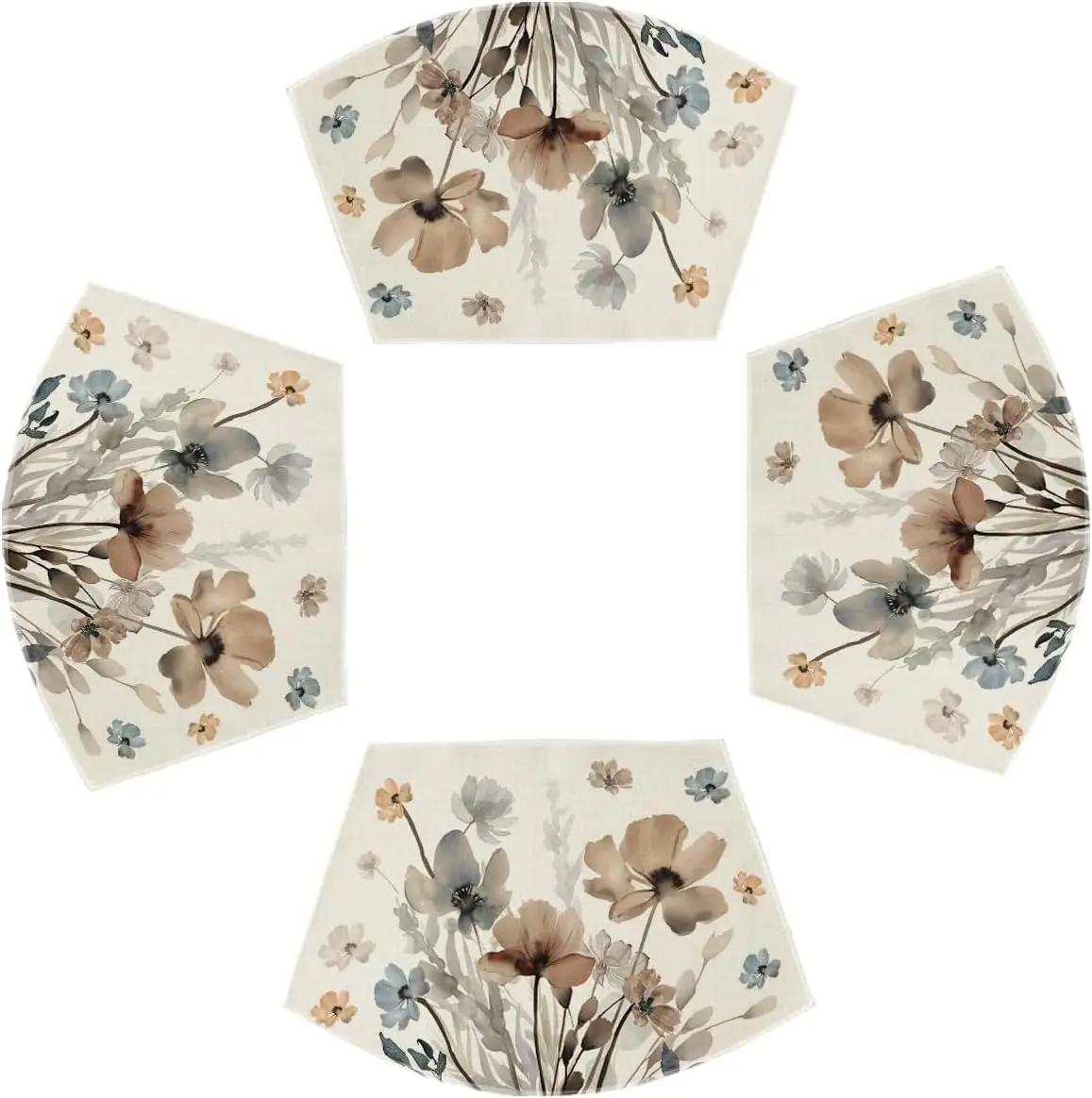 

Комплект из 4-х круглых салфеток для стола с цветочным узором «Коричневый мак», сезонный декор для кухни и столовой, для вечеринок и дома