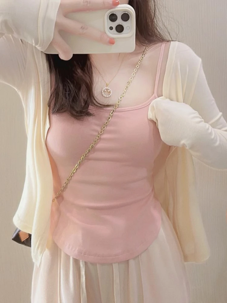 American Style Strapless Vest Women Summer Outdoor Wear Spring Autumn Backless Bra Integrated Chest Pad Base Inner Sleeveless...