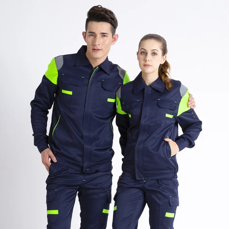 Work Uniforms Set for Men Women Mechanic Construction Short/Long Sleeve Safety Clothes(Jacket&Pants)