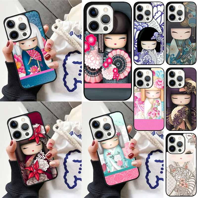 Japanese Keiko Kokeshi Doll Cover For iPhone 16 13 14 15 Pro Max 12 Mini 11 15 Pro Max 6 7 8 Plus Max SE 2020 Phone Case