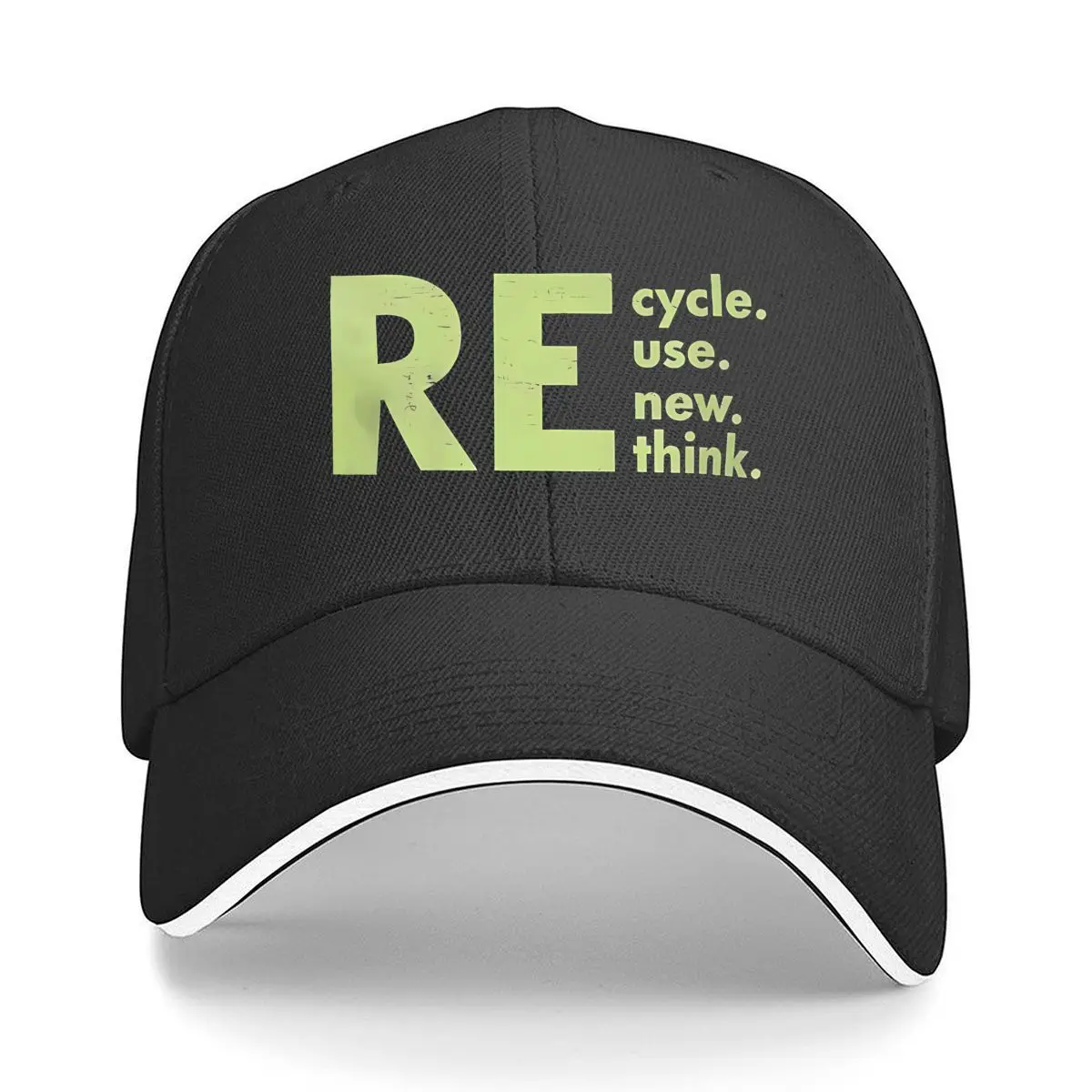 Recycle Use New Think Sandwich Baseball Cap Outdoor Workouts Sun Hat