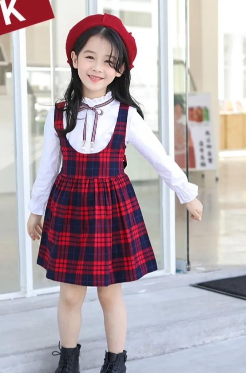 فستان قميص TikTok الفيروسية للربيع والخريف للفتيات - فستان أنيق للأطفال الكبار والمتوسط لعمر 4-12 سنة #6