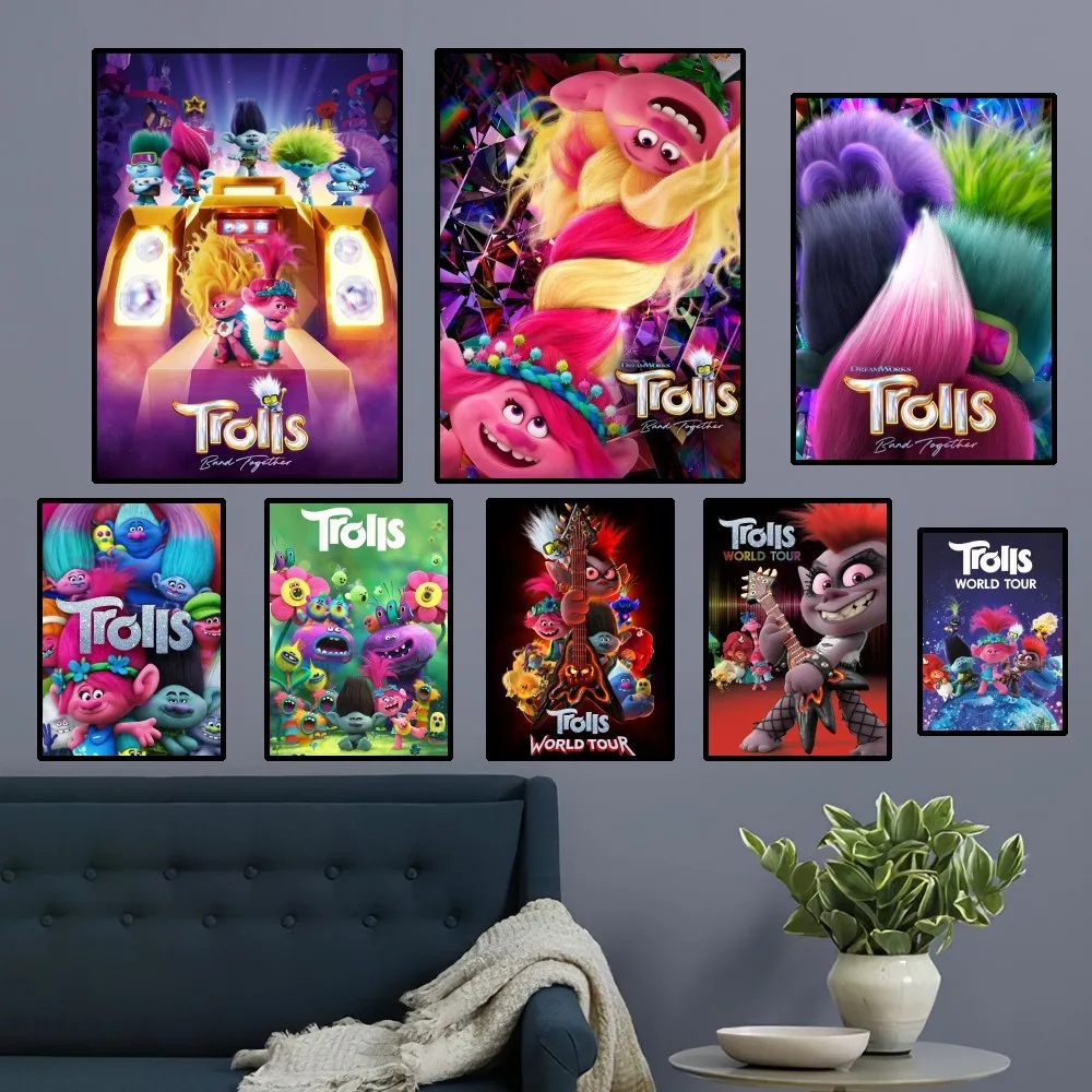 Trolls Cartoon Poster Home Room Decor Livingroom Bedroom Aesthetic Art Wall Painting Stickers