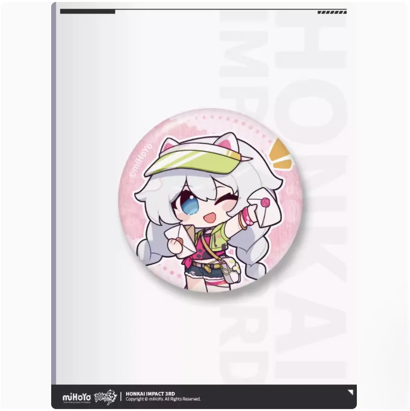 2024 Anime Honkai Impact 3  Letter from Bridge Series Mini Badge Set Kiana Kaslana Raiden Mei Bronya Zaychik Baji Brooch Button