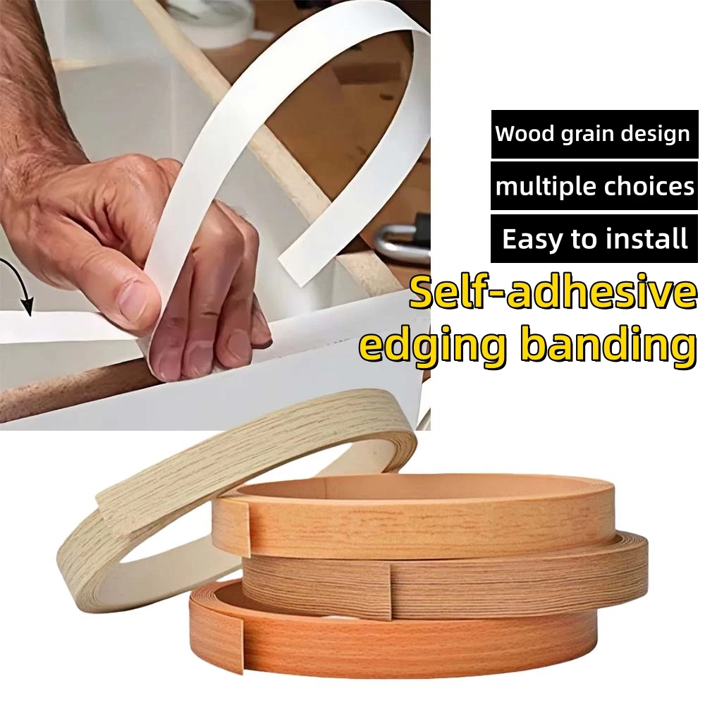 1 Roll of 3-meter/118.11 Inch Self-adhesive Edge Banding and Furniture Edge Repair Strip, Used for Cabinet Furniture Repair