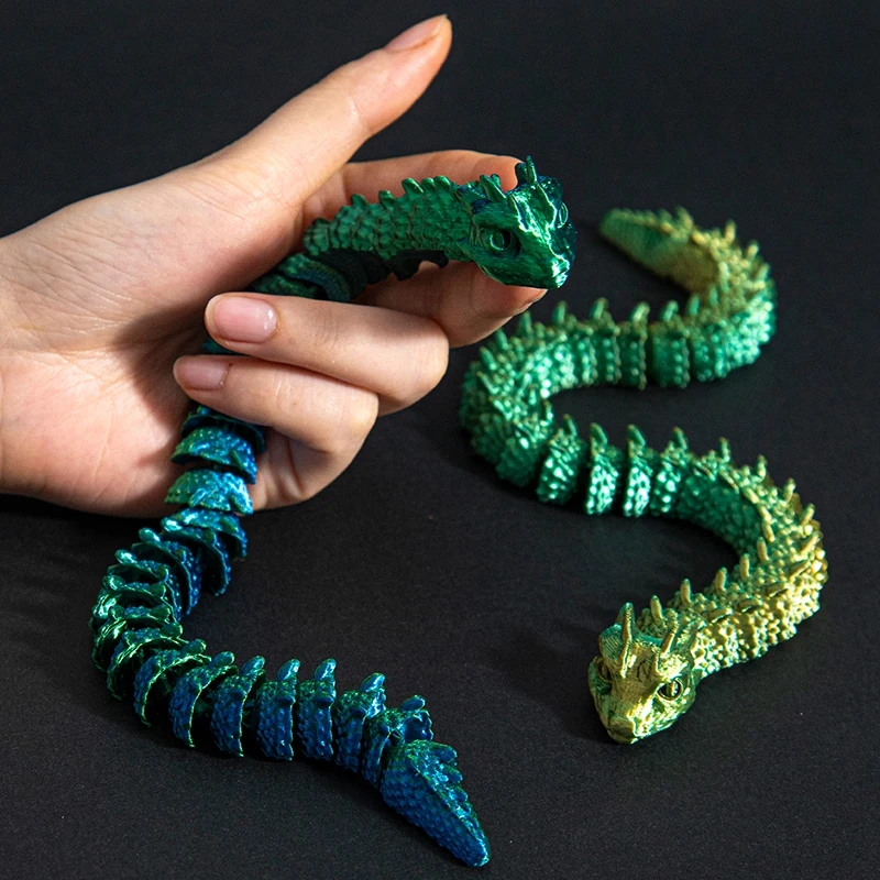 3D Printed 45cm Sea Dragon Model Multi-Jointed Activity Model Tank Home Decoration Water Dragon Children's Toys Table Ornament