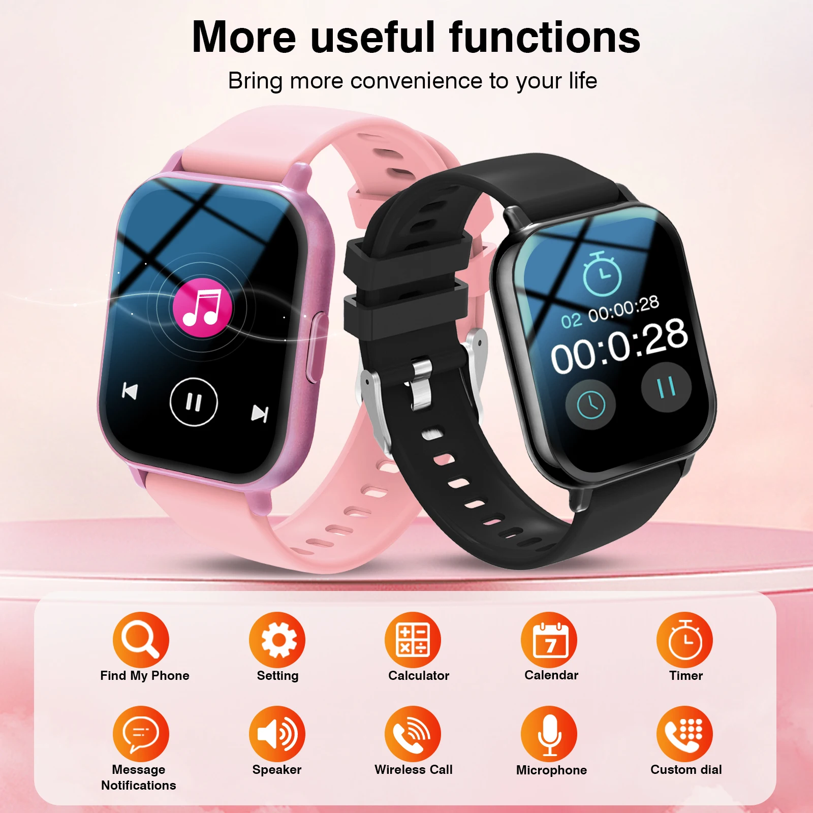 Nowy Smartwatch, Modny Zegarek Sportowy Unisex, Bezprzewodowe Rozmowy, Tryb Multi-Sport, Sterowanie Muzyką